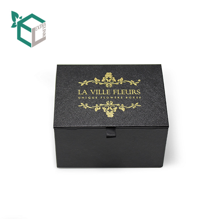 Custom Gold Logo Cosmetic Packaging Magnetic Box With Foam Slots