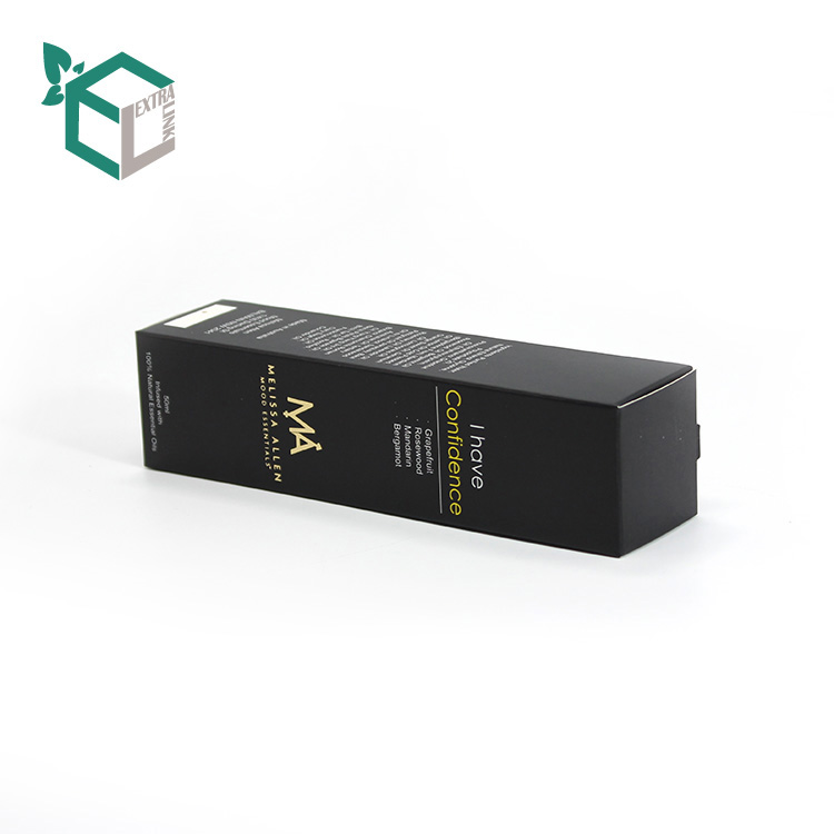 Customized Recyclable Black Paper Packaging Small Folding Cosmetic Paper Box