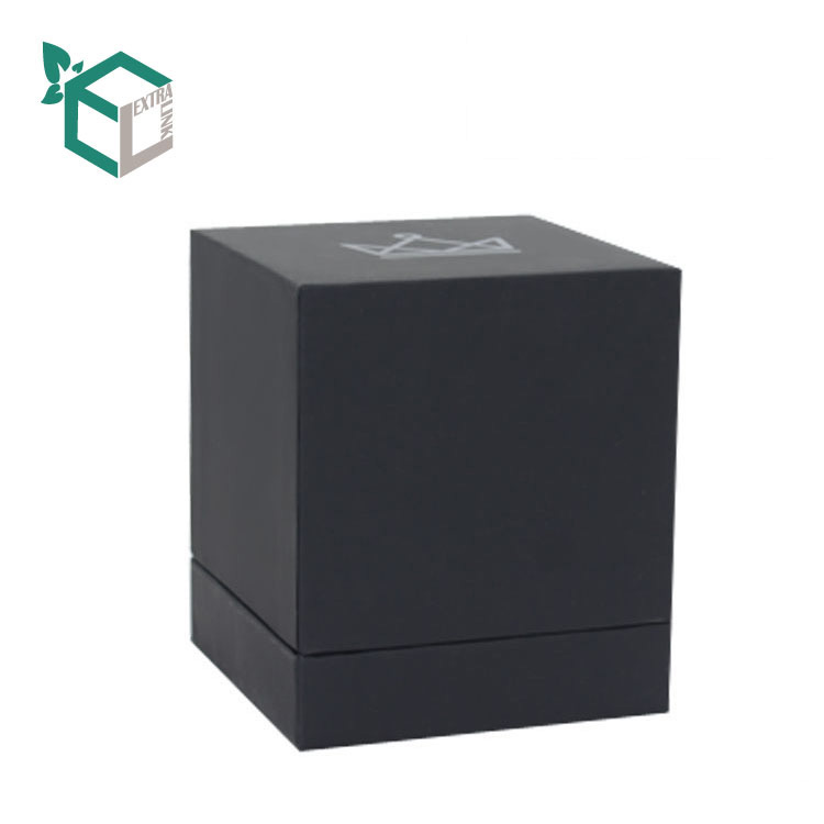 Black Square Shape Custom Paper Perfume Box With Paper Insert