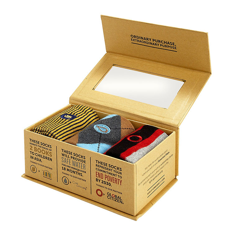 Cheap Kraft Paper Book-Shape Box High Quality Cardboard Sock Boxes