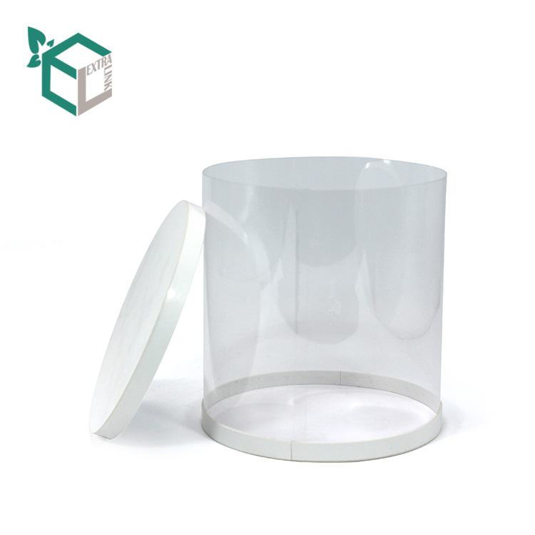 Cheap White Paperboard Bottom Tube With PVC Windows