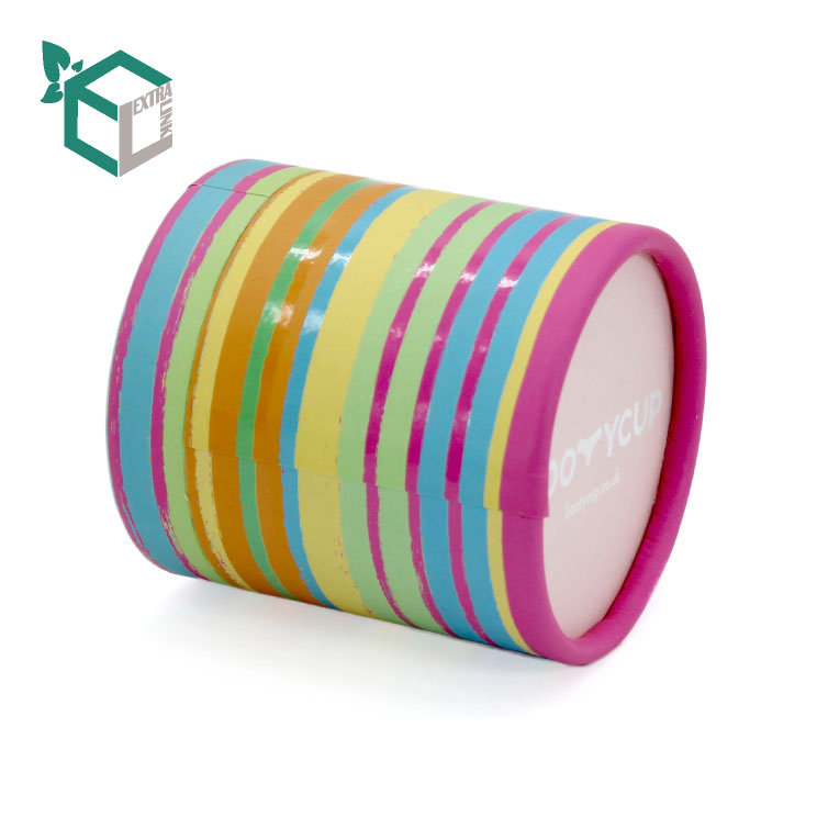 Colorful Soft Touch Film Printing Paper Tube With Plastic Lid