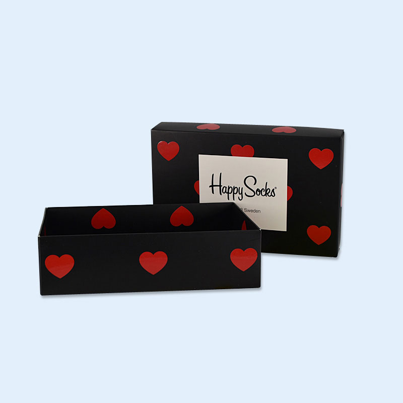 Factory Price Luxury Red Heart Packing Paper Box For Socks
