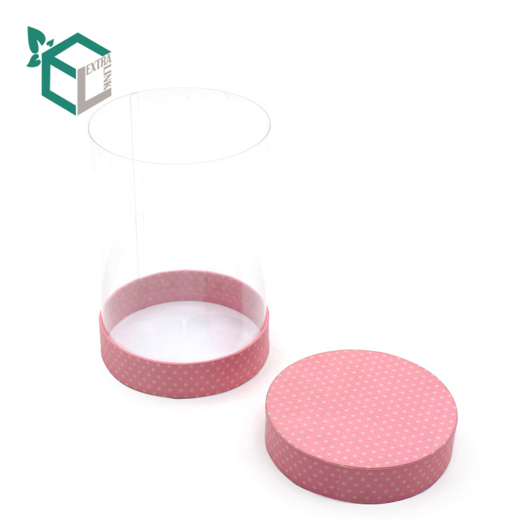 High Qualtiy Pink Lid Paperboard Bottom Pvc Paper Tube