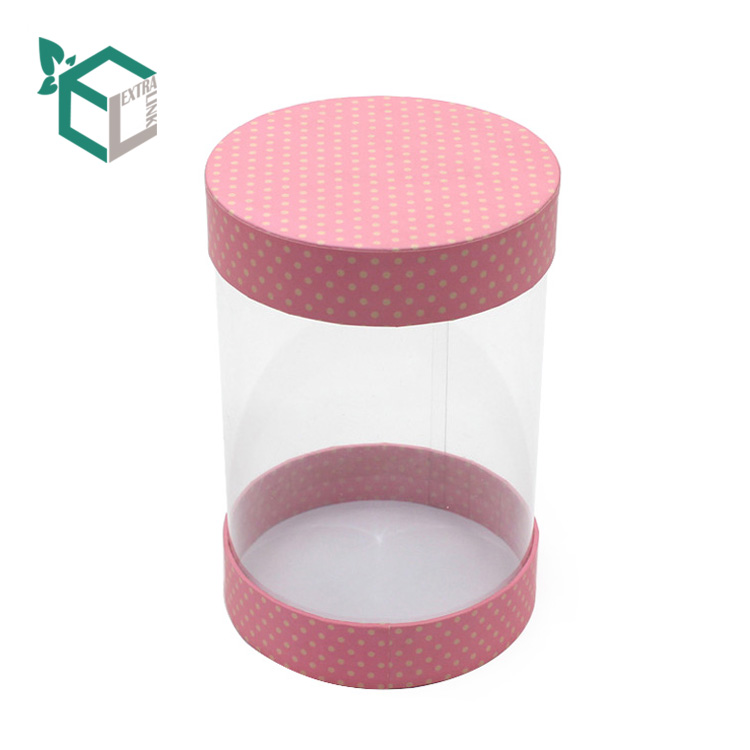 High Qualtiy Pink Lid Paperboard Bottom Pvc Paper Tube