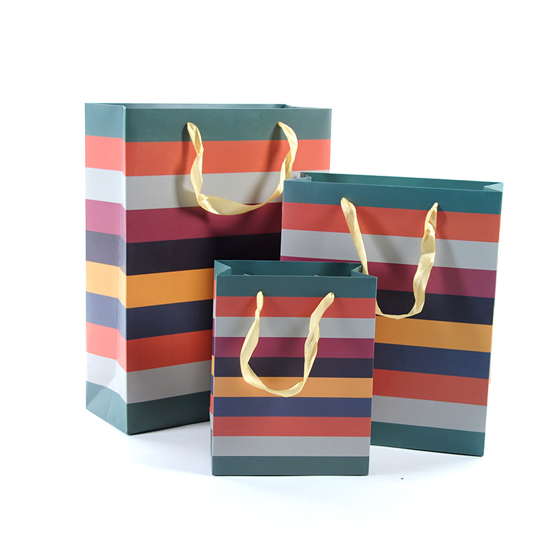 OEM Custom Wholesale Customized Luxury Strip Shopping Paper Bag