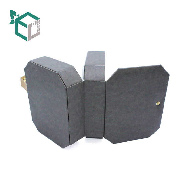 Custom Grey Leather Cardboard Paper Cosmetic Storage Gift Box