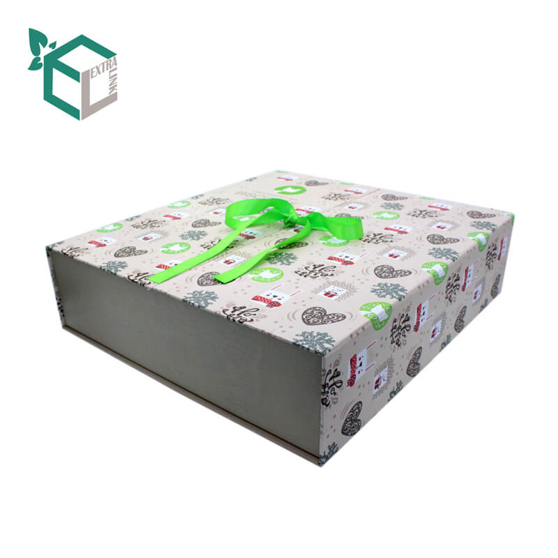 Hot Sale Empty Ribbon Gift Boxes Cosmetic Food Packaging Drawer Christmas Advent Calendar Box