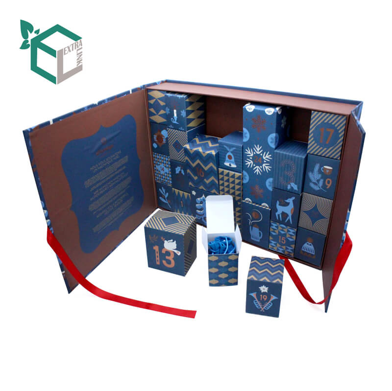 Factory Christmas Divider Insert Cardboard Packaging Present DIY Gift Box Countdown Jewelry Advent Calendar Supplier