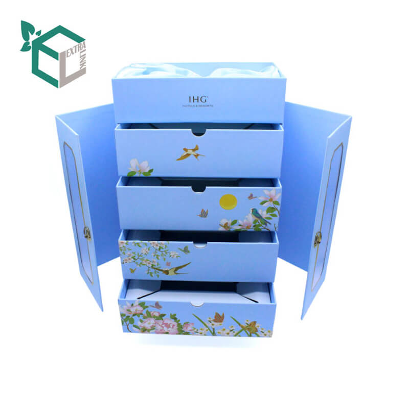 High Quality Printing Cardboard Rectangle Blue Paper Gift Packaging Box