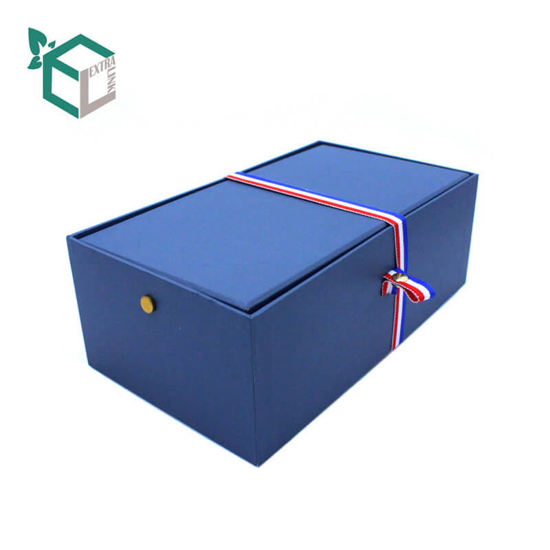 Handmade Luxury Design Blue Cardboard Paper Gift Packaging Box