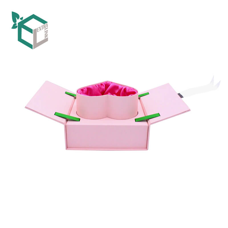 High Quality Ribbon Cardboard Fancy Paper Heart Shape Packaging Gift Box