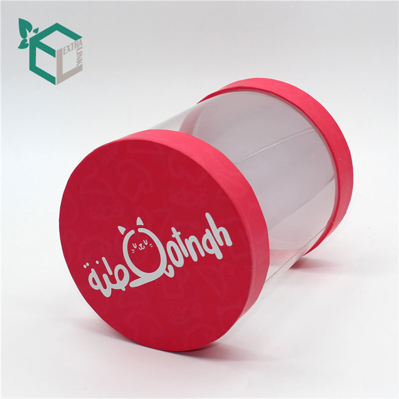 Luxury Cylinder Cardboard Paper Round Transparent Tube Packaging