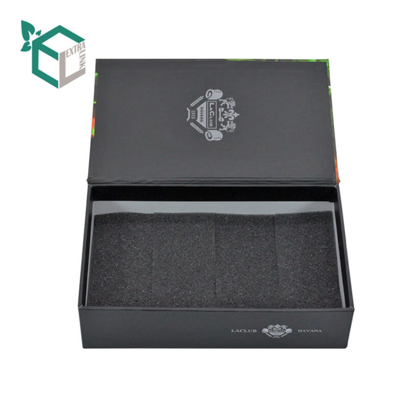 Luxury Black Paper With Sponge Insert Empty Magnetic Custom Book Shape Box