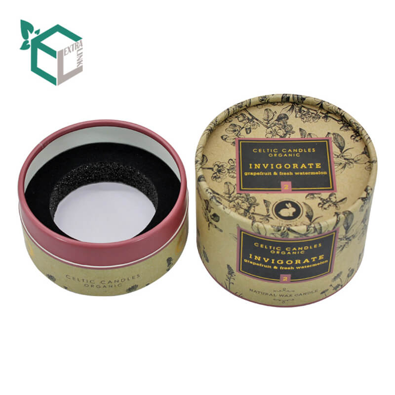 Excellent Custom Decorative Cardboard Paper Round Tube Candle Gift Box