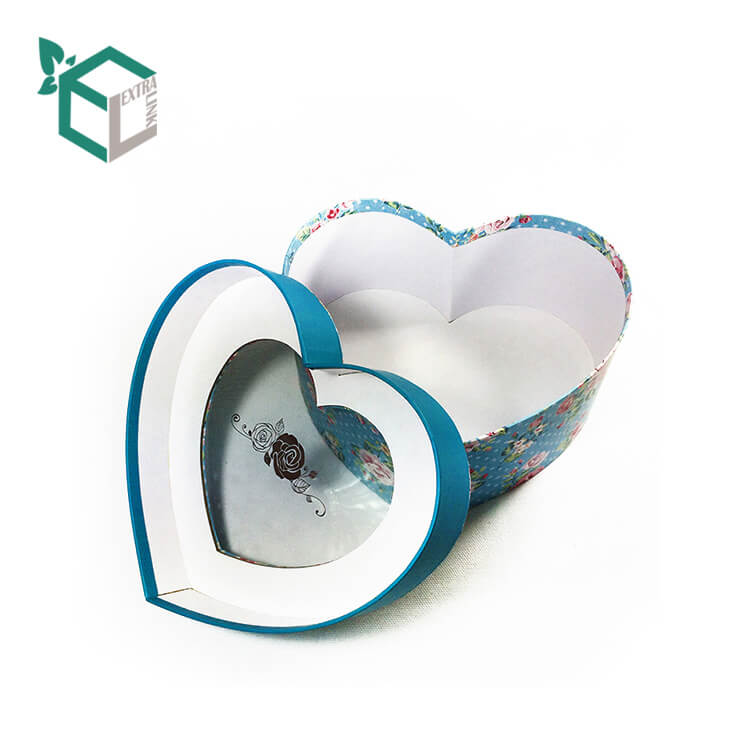 Luxury Cardboard Paper Custom Heart Shape See Through Clear Window PVC Gift Box Packaging