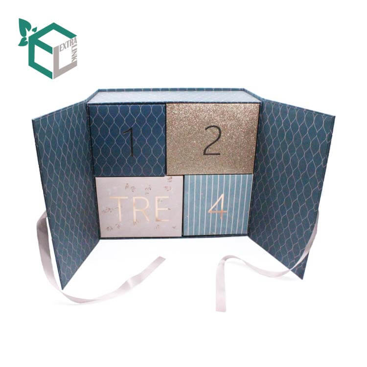 Handmade Custom Ribbon Decoration Paper Gift Advent Calendar Box