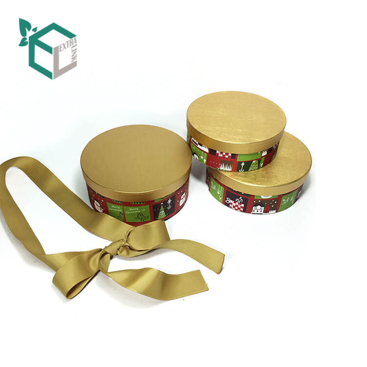 Wholesale High Quality Paper Round Cylinder Christmas Eve Gift Boxes
