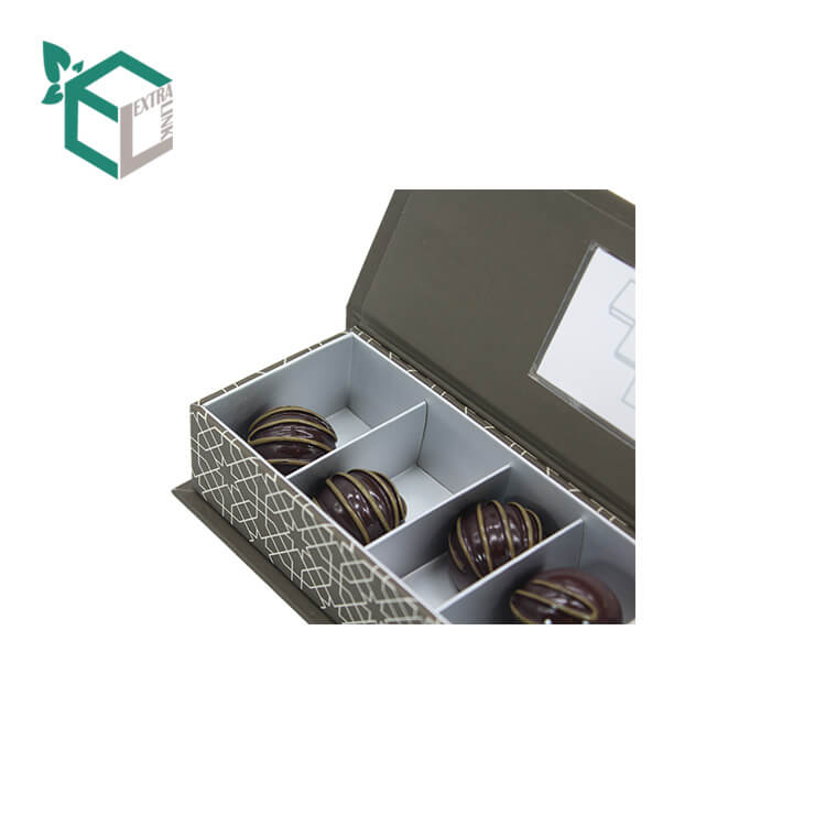 Christmas Gift Box With Divider Chocolate Candy Wrapping Boxes Luxury Cardboard Packaging Chocolate Box With Window