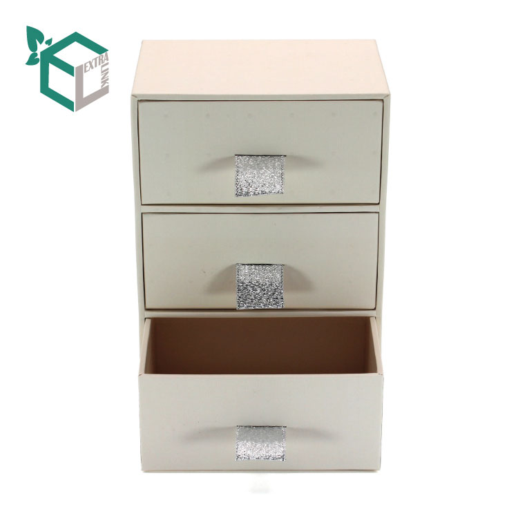 Factory White Gift Boxes Paper Packaging 3 Layer Storage Box Organizer For Jewelry Drawer Box