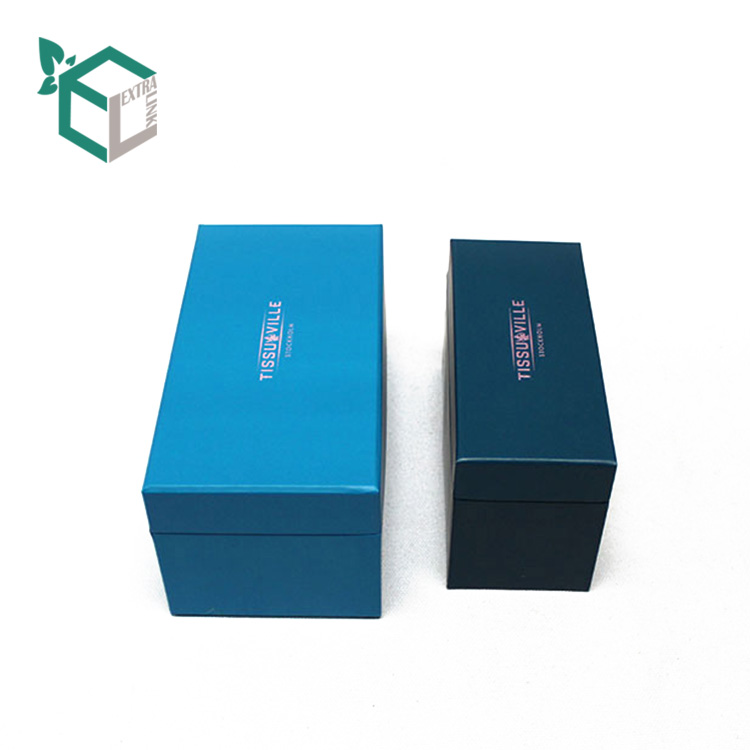 High Quality Blue Lid And Bottom Paper Storage Watch Packaging Box