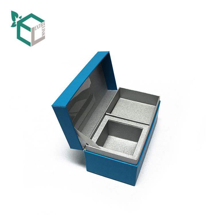 High Quality Blue Lid And Bottom Paper Storage Watch Packaging Box