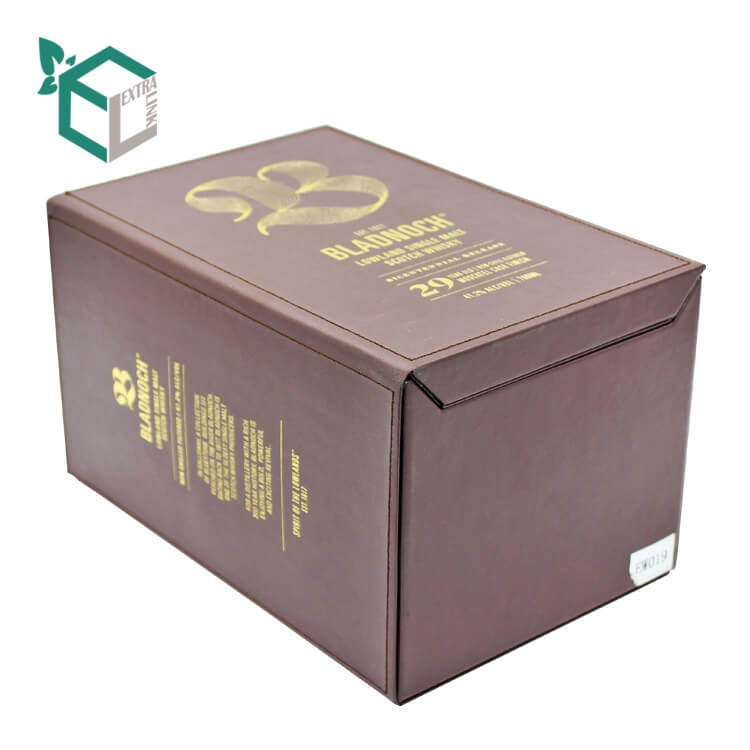 Luxury Leather Cardboard Empty 750ml Bottle Wine Gift Packaging Box