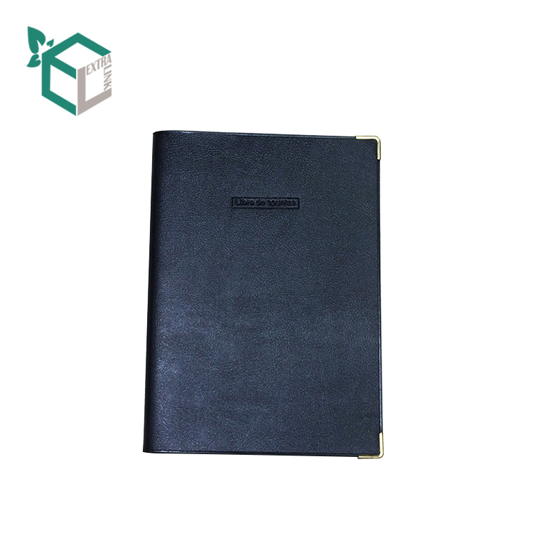 Wholesale Embossed Logo Office School A5 PU Leather Hard Cover Notebook